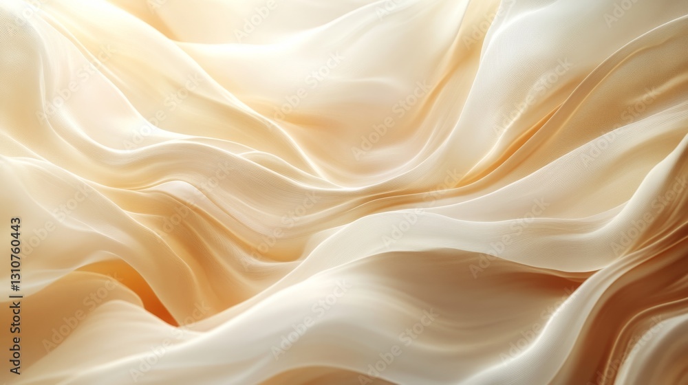 Poster abstract depiction of flowing delicate fabric with multiple curves