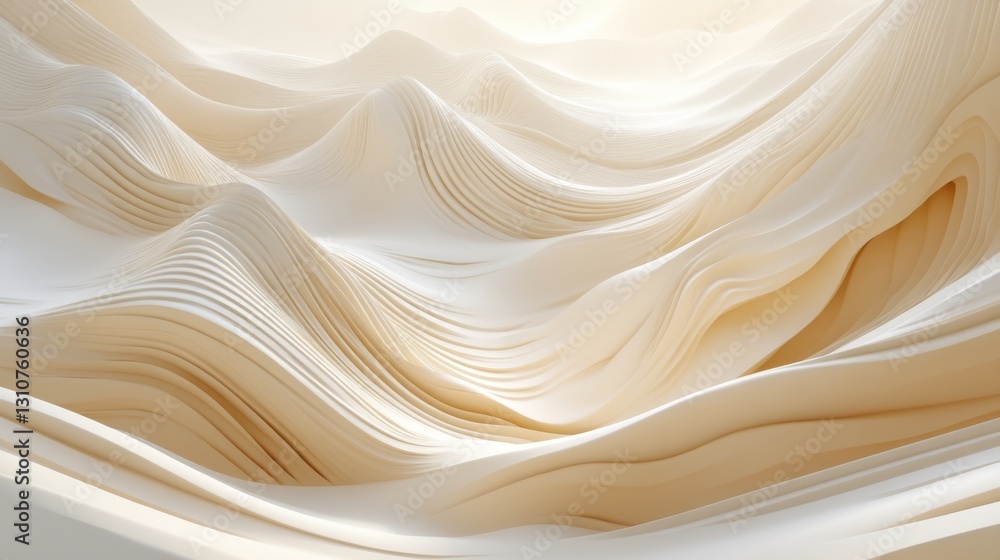 Poster beautiful abstract undulating landscape with soft lines and subtle shading