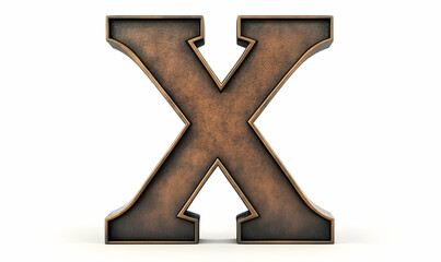 Fototapeta premium Capital letter X, bronze style