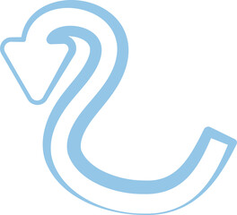 Arrow fun colorful line doodle for children or party celebration design icon with various directions