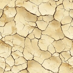 Obraz premium Cracked, dry, beige earth texture. (1)