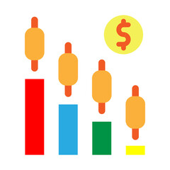 Stock Market Drop Vector Flat Icon Design