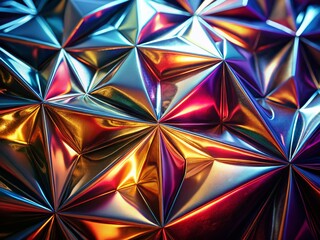 Panoramic Metallic Foil Background: High Contrast Geometric Design