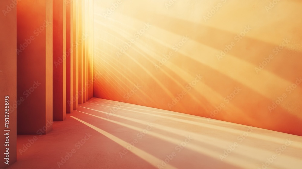 Poster an interior room with light and shadow creating interesting patterns