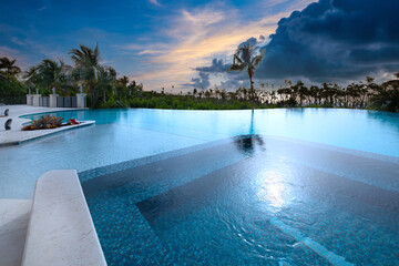 swimming pool at sunrise