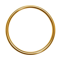 golden circle frame isolated on transparent white background, clipping path