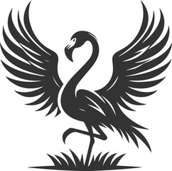 Fototapeta premium A flamingo spreading its wings wide animal vector