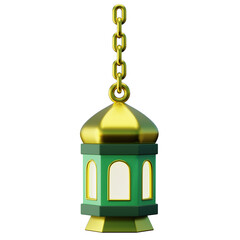 Islamic Hanging Decoration Lantern 3D Illustration