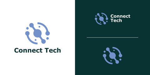 logo design connection and circle, logo for technology, network, icon, idea, creative.