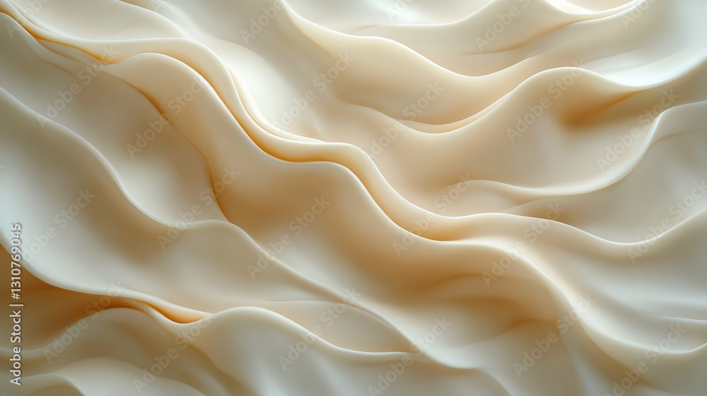 Poster abstract image featuring smooth flowing wavy textured layers