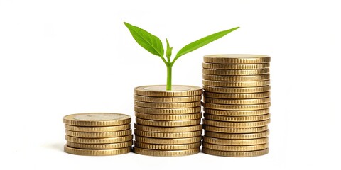 growing money tree growing from coins