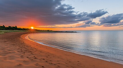 Sunset beach scenic coastal sunrise landscape