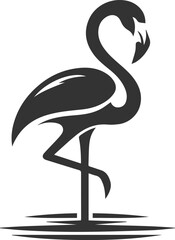 A flamingo arching its neck into an S shape animal vector