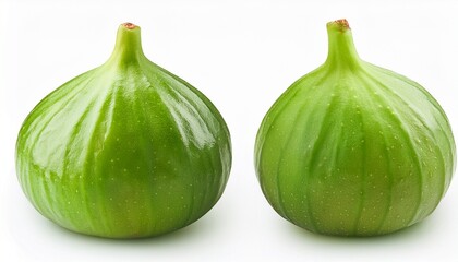 Fototapeta premium green fig isolated on white background full depth of field