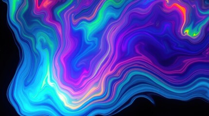 Fototapeta premium Abstract Liquid Paint Swirl Background with Vibrant Neon Colors