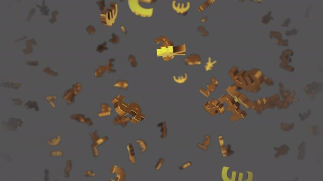 Currency Symbols Set 04 Motion Graphics Pack is a stunning motion graphics pack featuring a close-up view of realistic, falling and spinning currency symbols in a golden glow. Full HD resolution.
