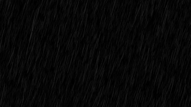 black and white texture Falling raindrops footage animation in real time on black background, Rain Overlay Background Rain Animation, Heavy rain drop, Simple white rain drops on black background.