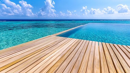 Fototapeta premium Tropical Ocean Pool Deck Luxury Resort - Luxury travel