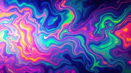 Vibrant Abstract Swirl Background with Neon Colors and Liquid Effect