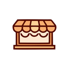 Outline set of food courts vector icons for web design isolated on white background