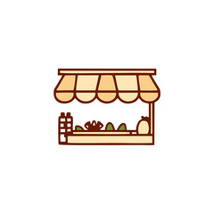 Outline set of food courts vector icons for web design isolated on white background