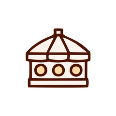 Outline set of food courts vector icons for web design isolated on white background