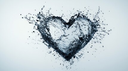 Obraz premium Water Heart Splash on Light Background