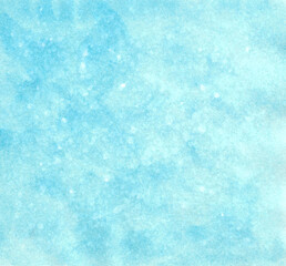 Watercolor painting of winter concept. Heavy snowfall with light, soft blue background, light blue backdrop. Winter background. copy space for the text. Sky Hand painted.