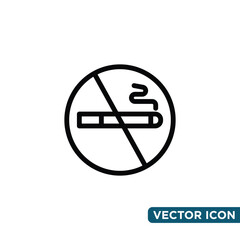 Minimalist No Smoking Icon Design Template 