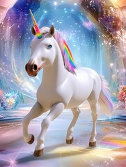 Magical Rainbow Unicorn Fantasy Horse - Fantasy Art