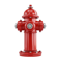 Bright Red Fire Hydrant Isolated on White Background for City Safety