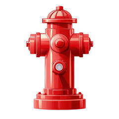 Fototapeta premium Bright Red Fire Hydrant on White Background for Urban Safety Themes