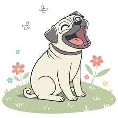 Fototapeta premium Pug Dog Vector