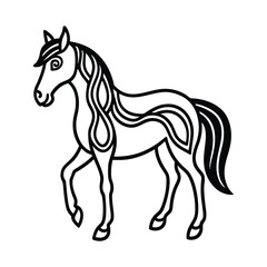 horse silhouette isolated on white