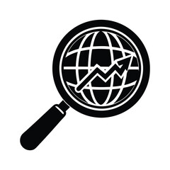 magnifying glass on the word search