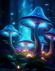 fantasy landscape with mushrooms