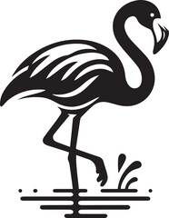 Naklejka premium vector illustration of a flamingo, black flamingo silhouette vector, flamingo logo vector, flamingo silhouette vector black and white