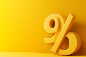 Yellow percentage symbol on yellow background.