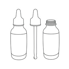 Hand drawn kids drawing vector illustration dropper bottles cartoon isolated