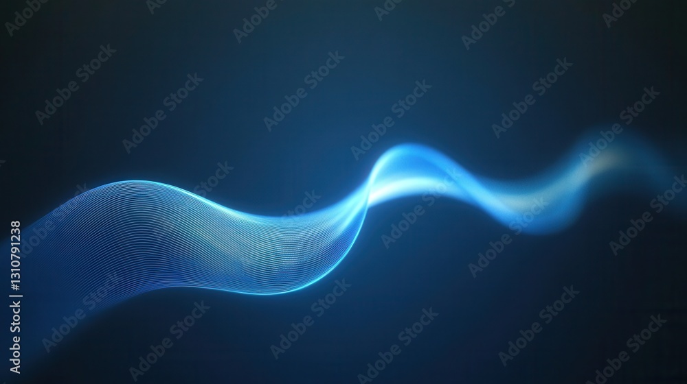 Aufkleber Calming wavy blue line in simple abstract design representing tranquility and serenity in contemporary art style