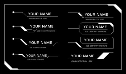 Callouts titles and frame in Sci- Fi style. Bar labels, info call box bars. Futuristic info boxes layout templates