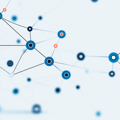 Digital Network: A network of interconnected nodes and lines symbolizing connectivity and data exchange. Representing digital world.