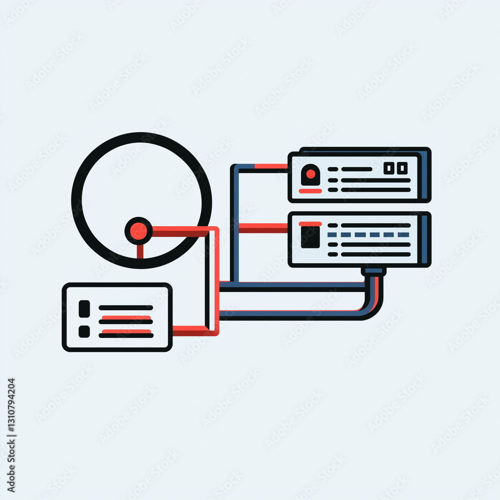 Poster data network blueprint: an abstract digital illustration shows the intricate connections of a networ