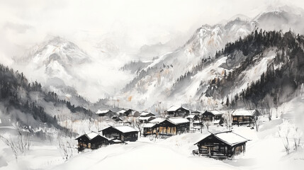 ski resort in winter