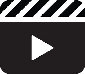 Video playback icon. Video media player playback icon isolated on white background