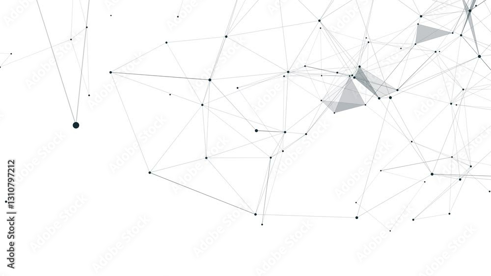 Poster line connect network animation on white background. line technology data connection and business bac