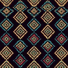 Intricate Andean Traditional Textile Pattern in Rich Colors