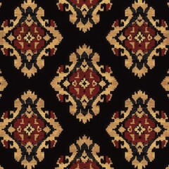 Traditional Turkish Kilim Textile Pattern in Rich Colors and Design