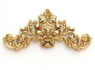 Ornate gold decorative element on white background