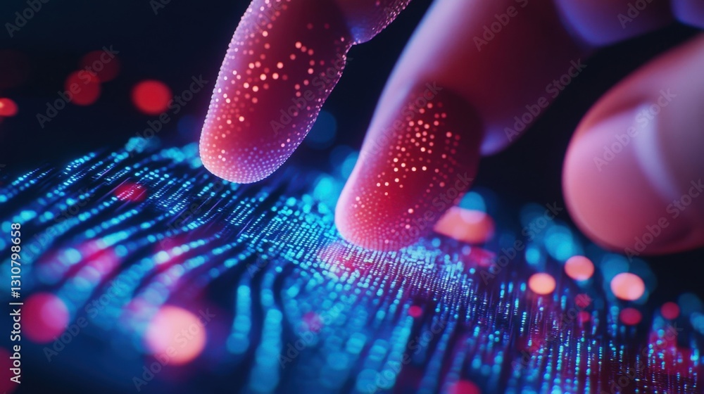 Poster a closeup view of a finger dragging down a smartphone screen where transaction details are listed th